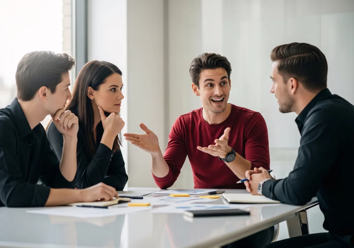 Team arbeitet gemeinsam am Marktbericht